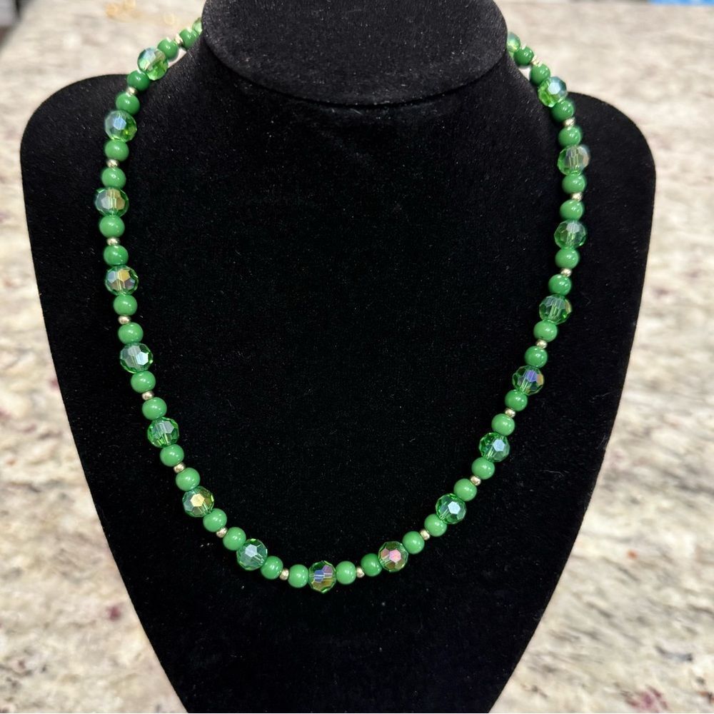 NEW Nordstrom Jade Green Beaded Necklace With Gold Extender